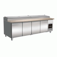 Saladette réfrigérée 4 portes avec plan de travail en granit - 7450.0450 Combisteel - gris inox 7450.0450