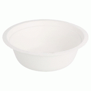 Saladier bagasse blanche 350cc Ø13,5x4,6cm - par 900