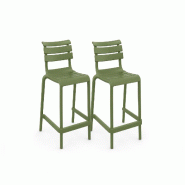 SIESTA EXCLUSIVE Lot de 2 tabourets Helen Bar 65 Vert Olive - vert plastique polypropylène SP-SI-271OG-2