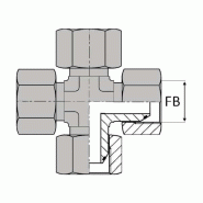 Té croix femelle tournant BSP - 2" , 56.65