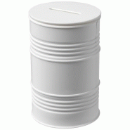 Tirelire en forme de baril de petrole banc 21014202 Tirelire en forme de baril de petrole banc 21014202