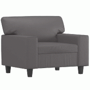 VidaXL Fauteuil Gris 60 cm Similicuir Modèle Ivélis - 359409