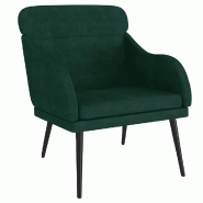 VidaXL Fauteuil Vert foncé 63x76x80 cm Velours Modèle Vega ProDesk Compact - 351438