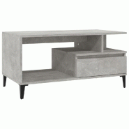VidaXL Table basse Gris béton 90x49x45 cm Bois d'ingénierie Modèle Patio Altair Prime Plus - 819624
