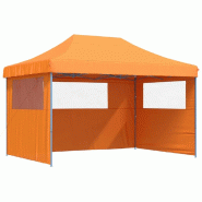 VidaXL Tente de réception pliable escamotable avec 3 parois latérales Modèle AbriCollection 363 - orange 4005017