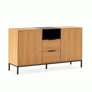 VS Venta-stock Buffet Nieve 2 portes 2 tiroirs couleur Chêne - marron Bois manufacturé I24095