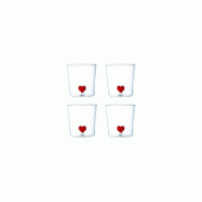 Aulica Verres à eau coeur 300ml - lot de 4 - transparent 247601 Aulica Verres à eau coeur 300ml - lot de 4 - transparent 247601