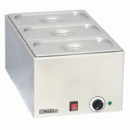 Bain marie électrique à poser sans vidange 3 bacs gn 1/3 - casselin - cbm3