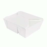 Boîte américaine microcannelure 900 + 450 ml blanc 15.2x12.1x6.5cm - par 300