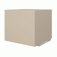 Caisson de rangement 1 tablette taupe et socle inox 76x76x70cm