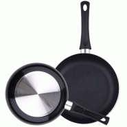 Chef Sauce - Ensemble de 2 Poêles Ø20/Ø24 cm en Aluminium Pressé et Antiadhésif Double Couche - PK1981