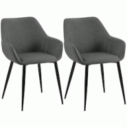 CLP Chaise de salle à manger Luena Gris foncé/Tissu - gris textile 327451 CLP Chaise de salle à manger Luena Gris foncé/Tissu - gris textile 327451