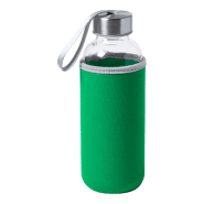 Gourde de sport en verre - 420 ml - Revêtement néoprène rouge avec dragonne Gourde de sport en verre - 420 ml - Revêtement néoprène rouge avec dragonne