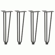 Helloshop26 - Lot de 4 pieds en épingle à cheveux design moderne pour table basse 42 x 12 x 12 cm en acier massif anthracite 02_0056741 02_0056741 - Helloshop26 - Lot de 4 pieds en épingle à cheveux design moderne pour table basse 42 x 12 x 12 cm en acier massif anthracite 02_0056741 02_0056741 -