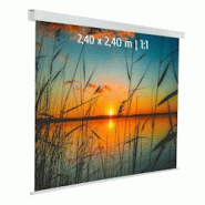 KIMEX Écran de projection motorisé 240x240 cm - Format 1:1 - Toile blanche en PVC mât - Interrupteur mural et télécommande RF KIMEX Écran de projection motorisé 240x240 cm - Format 1:1 - Toile blanche en PVC mât - Interrupteur mural et télécommande RF