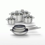 Lot de 3 Poêles céramique Elo Profi Therm Platinum 24/28/32 cm et 4 Faitouts Elo Brillant 14/16/20/24 cm - gris inox 3176239970913