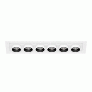 Mini Spot Encastré Rectangulaire À 6 Led Oxo, 36 W, 42°, Interrupteur Cct, Blanc Mat, Réglable - Beneito & Faure - blanc 8436590206218