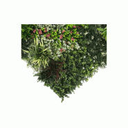 Mur végétal composé plantes artificielles - Modèle M E4034 - 1 m² - 10 plantes polyéthylène