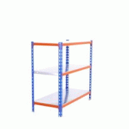 PROREGAL Étagère pour charges lourdes SMALL METAL SHARK | HxLxP 100x80x40cm | Charge du compartiment 180kg | Bleu-orange - gris métal PR_RS137-38 PROREGAL Étagère pour charges lourdes SMALL METAL SHARK | HxLxP 100x80x40cm | Charge du compartiment 180kg | Bleu-orange - gris métal PR_RS137-38