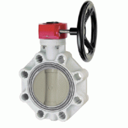 Vanne pap PP - corps PP - manchette EPPM avec commande par réducteur - 315 mm