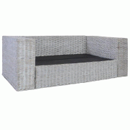 VidaXL Canapé à 2 places avec coussins Gris Rotin naturel Modèle Ydris - 283070