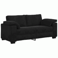 VidaXL Canapé causeuse noir 180x77x82 cm velours Modèle Yervielle - 8721158691811