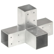 Vidaxl connecteur de poteau forme en x métal galvanisé 71x71 mm 145459