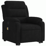 VidaXL Fauteuil de massage inclinable Noir Velours Modèle Quelmora - 3205109