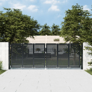 Vidaxl portail de jardin anthracite 300 x 125 cm acier 154565 Vidaxl portail de jardin anthracite 300 x 125 cm acier 154565