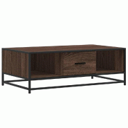 VidaXL Table basse chêne marron 100x57x35cm bois d'ingénierie et métal Modèle Liberté Design - 848763