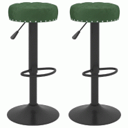 VidaXL Tabourets de bar lot de 2 vert foncé velours Modèle Atlas Panorama Concept - 332998