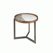 AC ANGEL CERDA Angel Cerdá Table basse ronde en marbre porcelaine, noyer et acier métallique foncé 2130C Ø62 x 56 - blanc céramique 8435631027607 AC ANGEL CERDA Angel Cerdá Table basse ronde en marbre porcelaine, noyer et acier métallique foncé 2130C Ø62 x 56 - blanc céramique 8435631027607