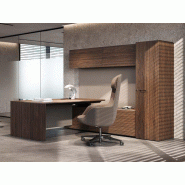 Bureau de direction Ono avec crédence et rangement mural Bureau de direction Ono avec crédence et rangement mural