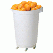 Conteneur rond avec couvercle 120L Ø56,5x72cm blanc