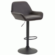 Décoshop26 - Tabouret de bar x1 repose-pieds en forme d'arc en métal noir assise en PVC marron 10_0004543 - marron 3000252166315 Décoshop26 - Tabouret de bar x1 repose-pieds en forme d'arc en métal noir assise en PVC marron 10_0004543 - marron 3000252166315