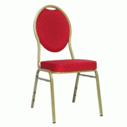 Emh Chaise de banquet empilable tissu rouge – structure acier finition dorée – hôtel, réception et événement - rouge acier CHAISBANQRODOR