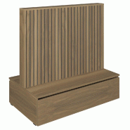 Gondole double face Vertigo T03 avec tiroir MDF noir et olivier 125x74x125cm