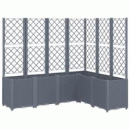 Helloshop26 - Jardinière bac lit surélevé plantes fleurs terrasse jardin avec treillis 160 x 120 x 140 cm PP gris 02_0038247 - 3000214158631 Helloshop26 - Jardinière bac lit surélevé plantes fleurs terrasse jardin avec treillis 160 x 120 x 140 cm PP gris 02_0038247 - 3000214158631