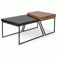 Helloshop26 - Lot de 2 tables basses gigognes design avec rangement pratique dimensions 120 x 60 x 46 cm utilisation polyvalente en 20_0019639 - 30002