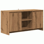 Helloshop26 - Meuble TV design pratique avec grand espace de rangement 102 x 37 x 52 cm en bois d'ingénierie chêne artisanal 02_0050939 - Bois massi