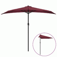 Helloshop26 - Parasol de balcon mât en aluminium 270 x 135 x 245 cm demi bordeaux 02_0008314 - aluminium 3000444447765