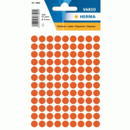 HERMA 540 pastilles adhésives coloris rouge, Ø 8 mm (5 feuilles 9x16 / cdt) - 1842
