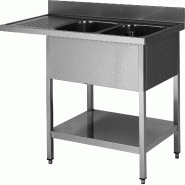 ITALCONCEPT L2G Plonge Inox 304 Soudee, Encastrement Lv Bac Droite 850mm x 1600mm x 700 mm - 3616350006035