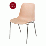 Lot de 5 chaises coques coloris beiges_0