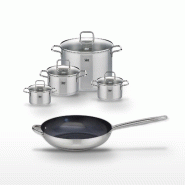 Lot Poêle 32cm & 4 Faitouts Elo Profi Therm Platinum - gris inox 3176239952308