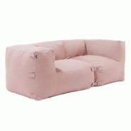 Oviala Business Salon de jardin modulable avec 2 fauteuils d'angle rose poudré - rose polyester 115046