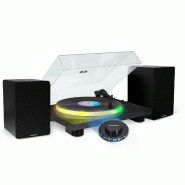 Pickering Tourne Disque 33/45/78 tours Bluetooth, Plateau Lumineux LED - PARTYBTTDLIGHT, Enceintes Bois 50W, Lumière OVNI - 3666638036162
