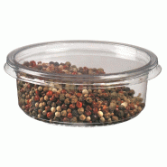 Pot rond (couvercle non inclus) PET transparent 250ml - par 500