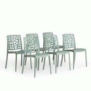 RATTATAN Lot de 6 chaises empilables en polypropylène avec fibre de verre pour jardin ou intérieur, hydrofuges et résistantes, design moderne-TRIXY RATTATAN Lot de 6 chaises empilables en polypropylène avec fibre de verre pour jardin ou intérieur, hydrofuges et résistantes, design moderne-TRIXY