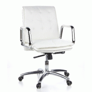 Siège de bureau / Fauteuil de direction VILLA 10, cuir Nappa ivoire hjh OFFICE - blanc cuir 600932